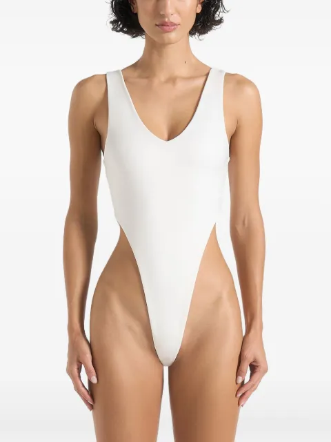 Manière De Voir Noa V-neck bodysuit White WMN4288