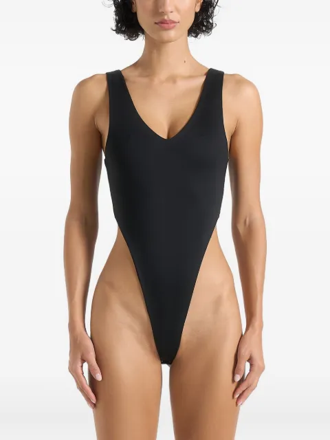 Manière De Voir Noa V-neck bodysuit Black WMN4288