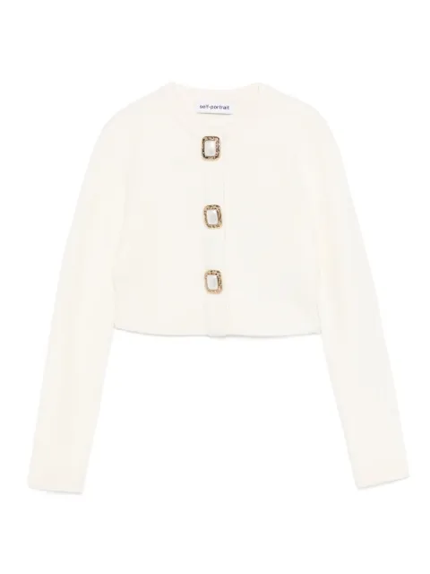Self-Portrait button-embellished cardigan Neutrals AW25018CC