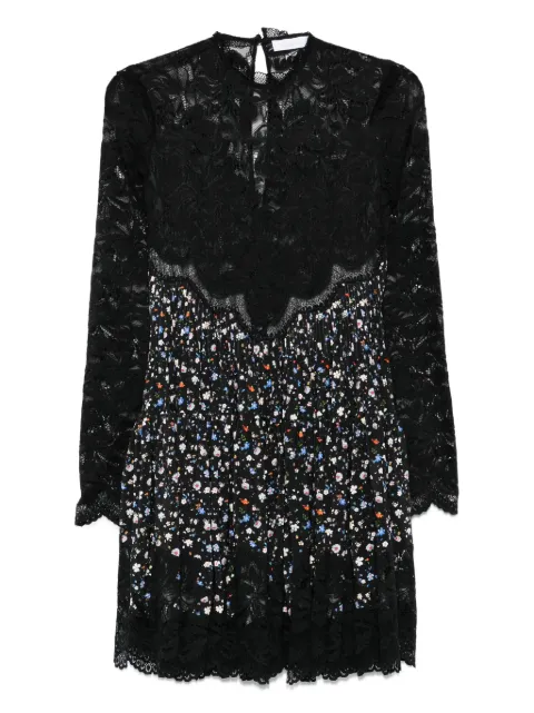 Rabanne lace floral-print mini dress Black 25AJRO137PA0170