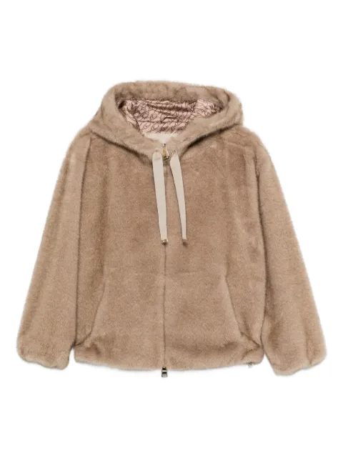 Herno hooded faux-fur jacket Brown GI000318D127391985