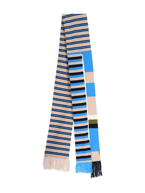 Marni striped fringed scarf Blue SCZC0079Q0UFW620
