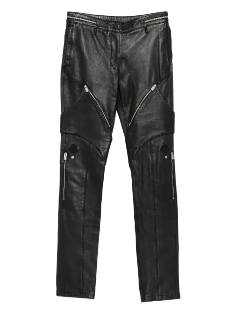 Moncler zip-pocket leather trousers Black G209Y2A00002M1225