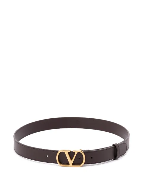 Valentino Garavani VLogo Signature belt in shiny calfskin 30 mm Brown YT0SM3IYR