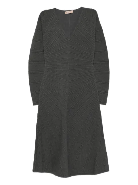 TWINSET textured-knit V-neck mini dress Grey 252TP3130