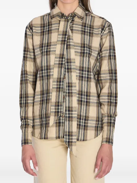 Saint Laurent Lavallière Cassandre long-sleeve shirt Neutrals 838890Y31VA