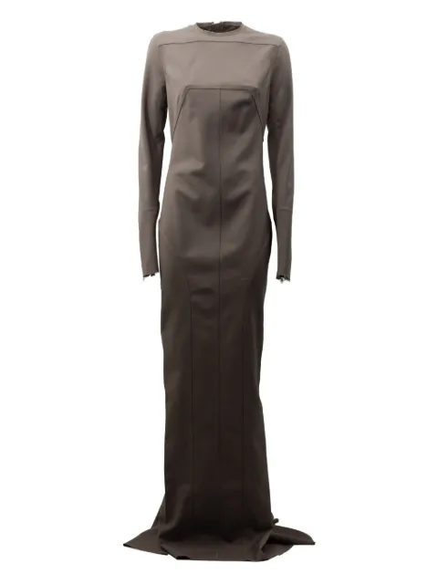 Rick Owens long-sleeve panelled maxi dress Brown RP02E4510WST