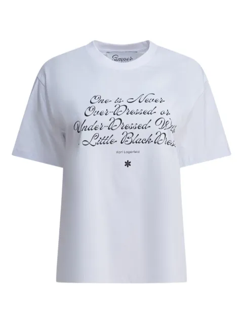 Semper quote-print crew-neck T-shirt White TSHIRTQUOTEKARL