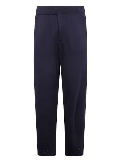 Emporio Armani elastic-waistband welt-pocket trousers Blue EM003779AF19235