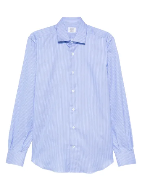 Mazzarelli striped long-sleeved shirt Blue 145COLLO025SR