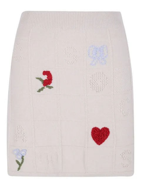 TWINSET x Marco Rambaldi embroidered skirt Neutrals 252TP3311