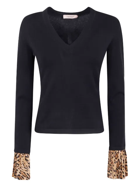 TWINSET ruffled-cuffs sweater Black 252TP3154