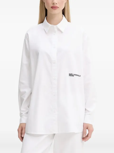 Karl Lagerfeld Jeans logo-embroidered shirt White A3W11010100