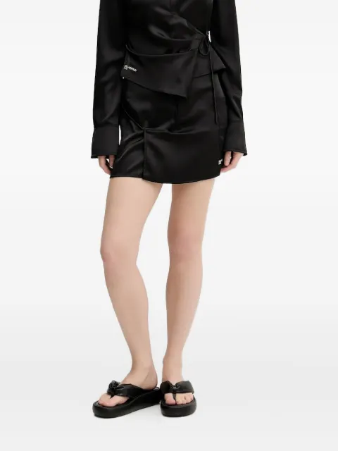 Karl Lagerfeld Jeans wrap-effect satin mini skirt Black A3W12005999