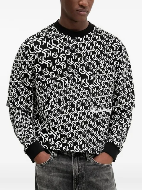 Karl Lagerfeld Jeans logo-print crew-neck sweatshirt Black A3M200681BQ