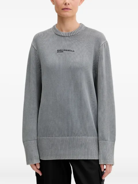 Karl Lagerfeld Jeans logo-embroidered crew-neck sweater Grey A3W18037274