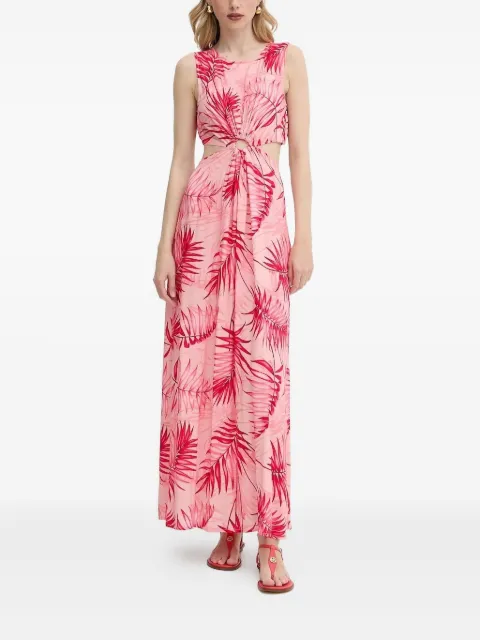 LIU JO cut-out leaf-print maxi dress Pink VA5029T2961