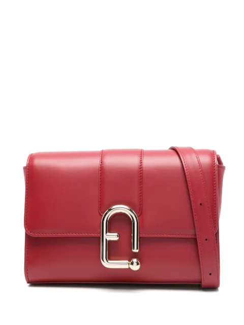 Furla samll Urban clasp-detail leather satchel Red WB01683BX3346