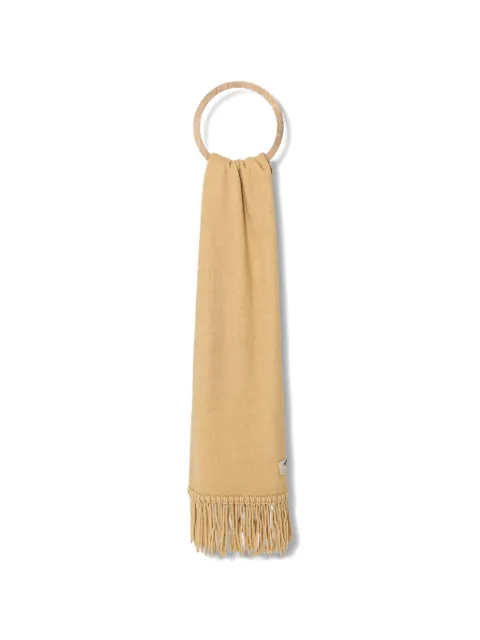 Patrizia Pepe fringed knitted scarf Neutrals 8F0067K287