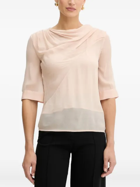 PINKO draped cowl-neck blouse Neutrals 104785A2E9