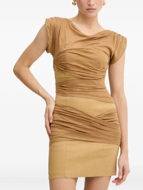 PINKO draped-panel mini dress Brown 104872A2GF