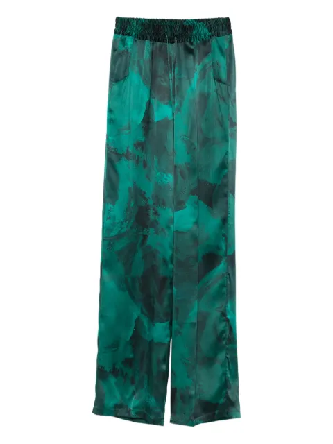 Kiton printed silk trousers Green D48122K0585G13003