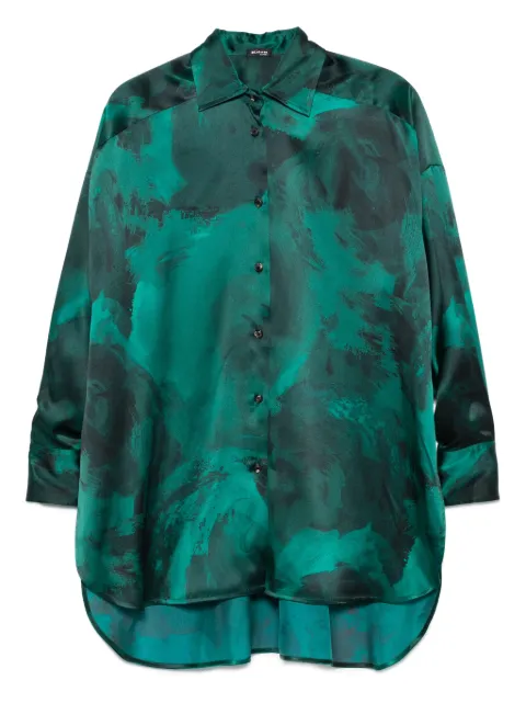 Kiton printed silk shirt Green D51402K0585G13003