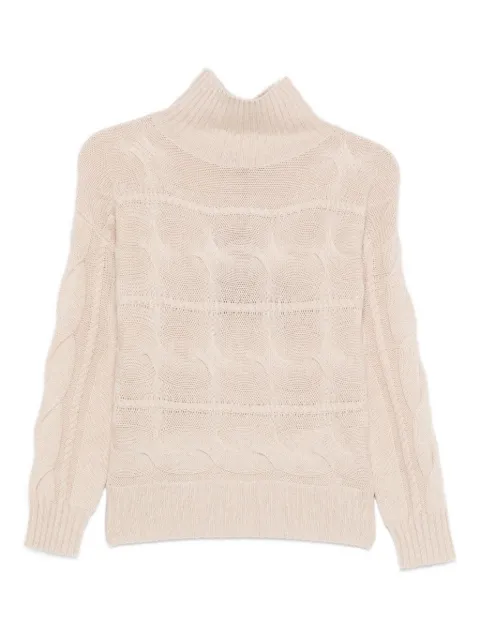 Max Mara cable-knit turtleneck sweater Neutrals 2526366042600