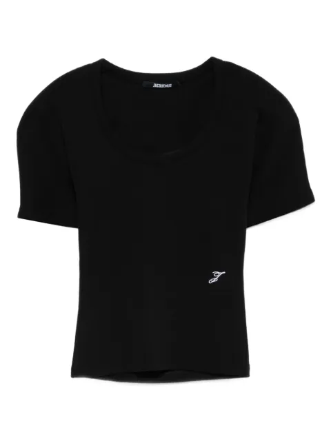 Jacquemus The Espiral scoop-neck T-shirt Black TSW00553AJ00233