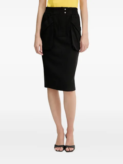PINKO elasticated cotton midi skirt Black 104703A2ER
