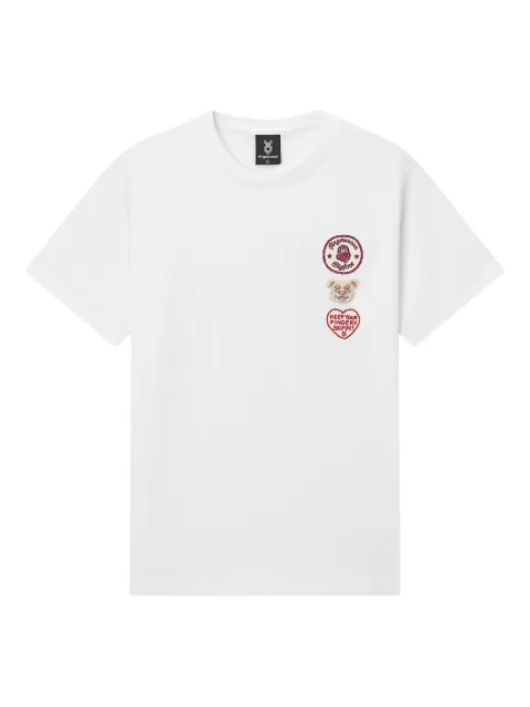 FINGERCROXX embroidered-patch T-shirt White FFXTEW00982X