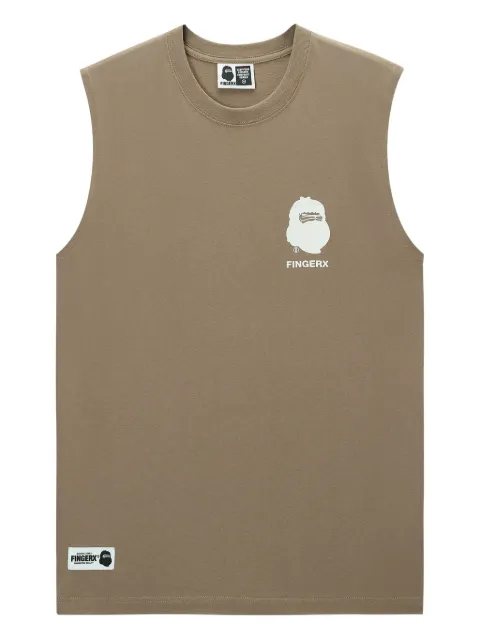 FINGERCROXX graphic-print cotton vest Brown FFXVTM00855X