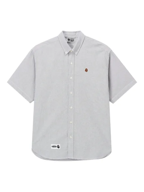 FINGERCROXX embroidered short-sleeve shirt Grey FFXSRM00829X