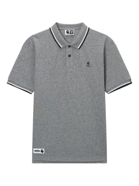FINGERCROXX embroidered tipped polo shirt Grey FFXPOM00850X