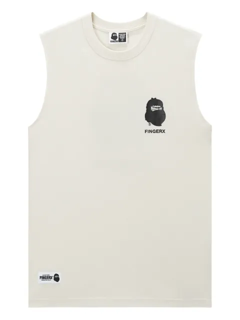 FINGERCROXX graphic-print cotton vest Neutrals FFXVTM00855X