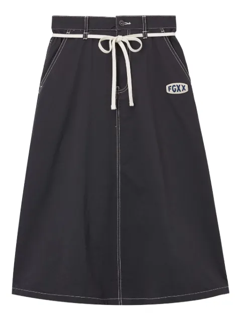 FINGERCROXX logo-patch midi skirt Grey FFXSKW00966X