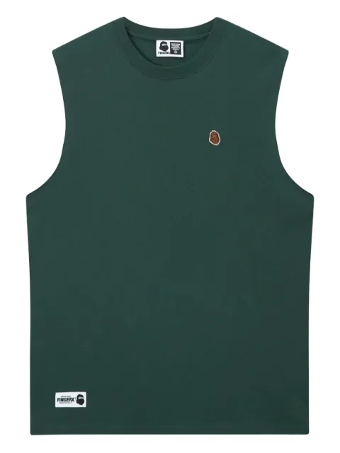 FINGERCROXX embroidered cotton vest Green FFXVTM00852X