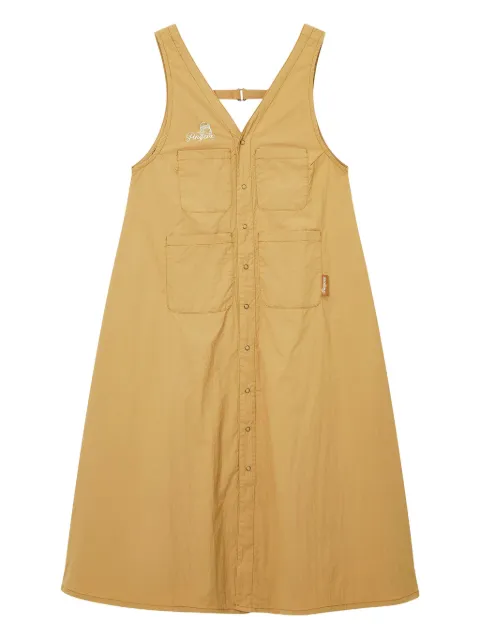FINGERCROXX button-front pocket midi dress Yellow FFXDSW00972X