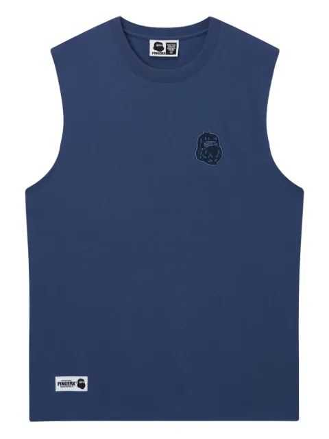 FINGERCROXX embroidered sleeveless vest Blue FFXVTM00853X