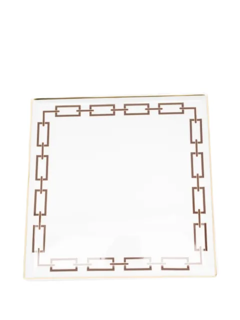 GINORI 1735 chain-border square tray White 172RG01FVS1213030