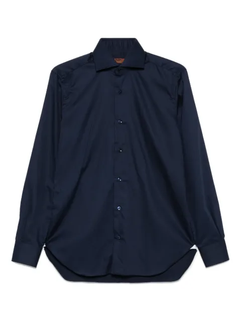 Barba long-sleeve cotton shirt Blue U1350201