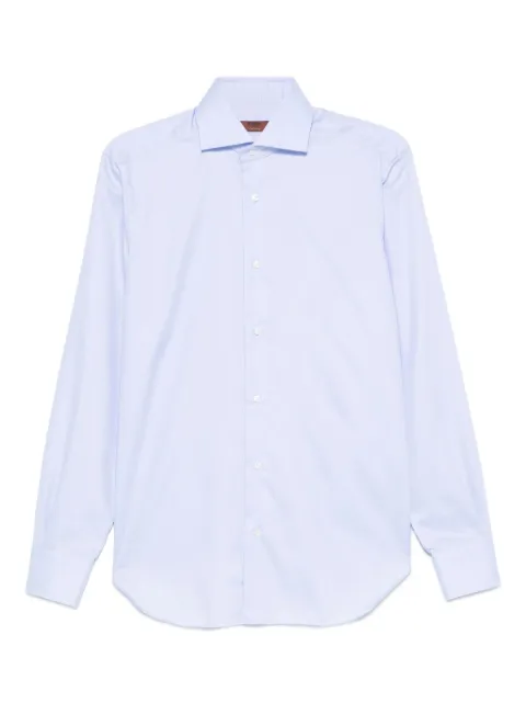 Barba long-sleeved cotton shirt Blue U1350209