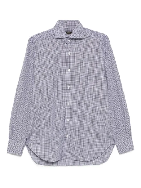 Barba checked cotton shirt Blue U13467A