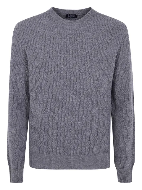 Barba cable-knit sweater Grey 25201BR057240
