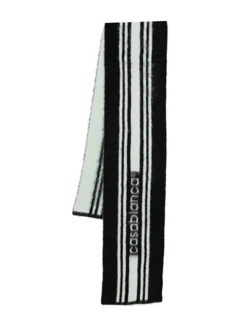 Casablanca striped-pattern scarf Black APF25ACC24101