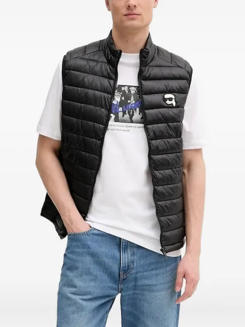 Karl Lagerfeld logo-patch quilted gilet Black 505711500590