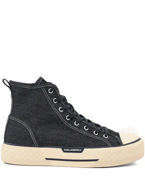Karl Lagerfeld logo-detail denim sneakers Black KL50455DDAA