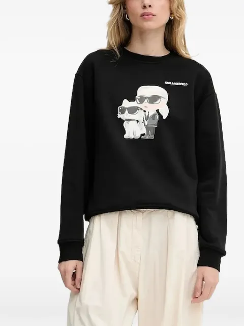 Karl Lagerfeld Ikon Karl & Choupette-print sweatshirt Black A3W20057999