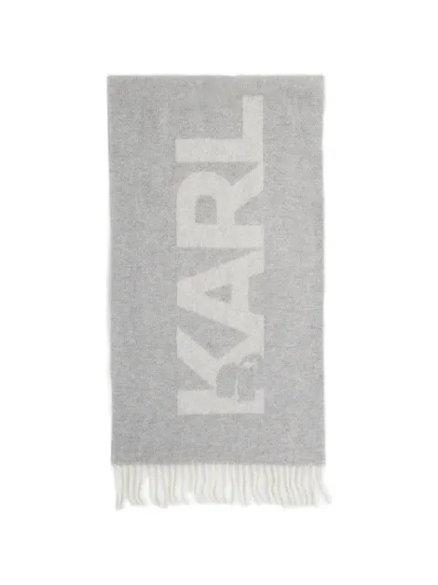 Karl Lagerfeld logo-detail scarf Grey A3W33047257