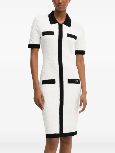 Karl Lagerfeld embroidered-logo midi dress White A3W13036110